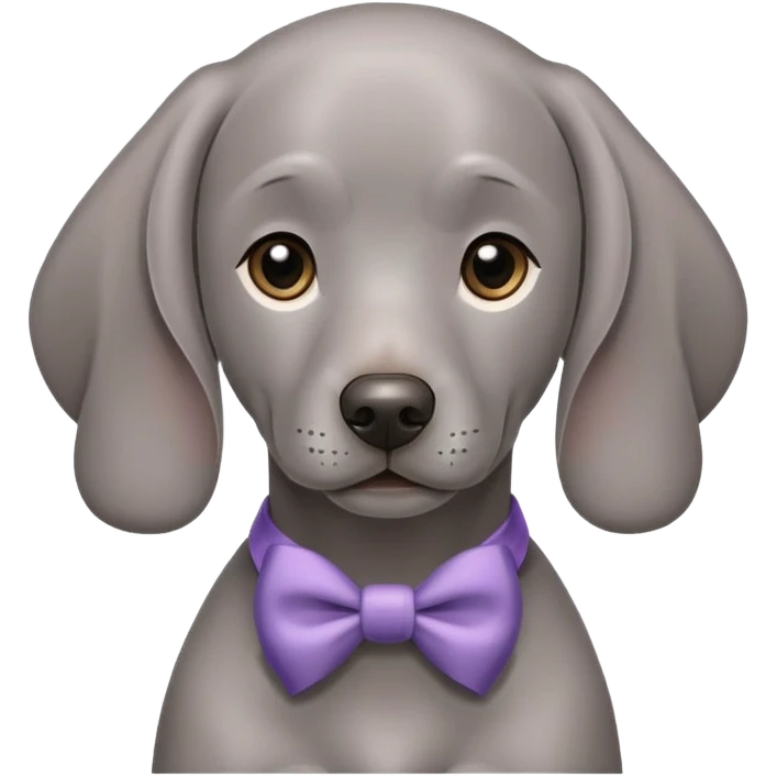 Weimaraner with bow emoji