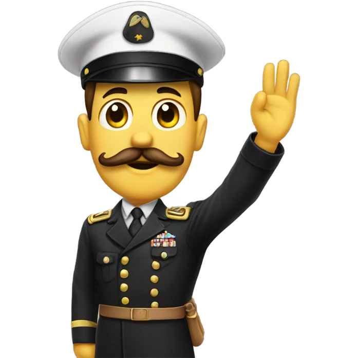 Saluting emoji with moustache  emoji