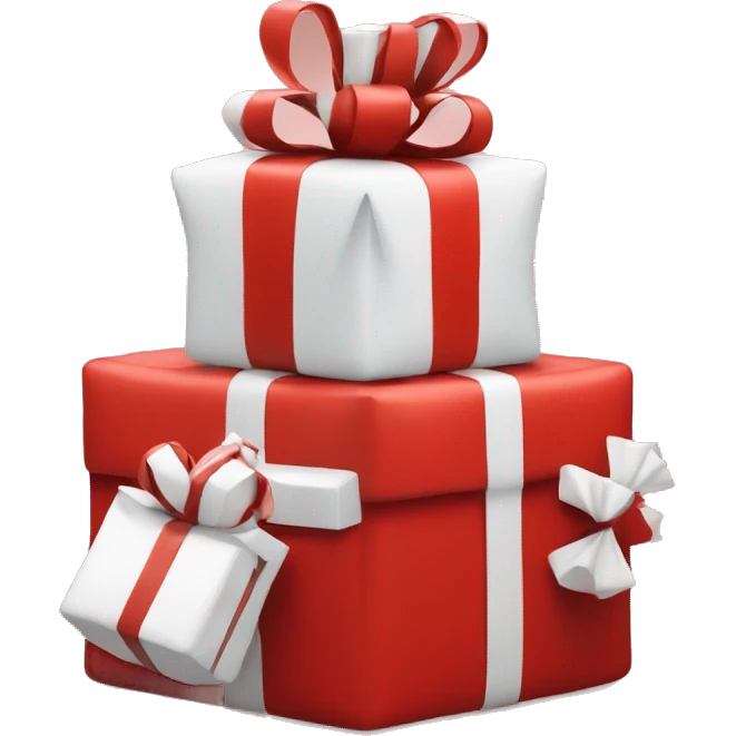 red presents with a little white presents in front of it emoji