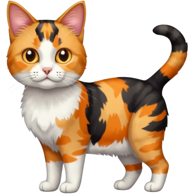 full body patchy calico tabby cat emoji