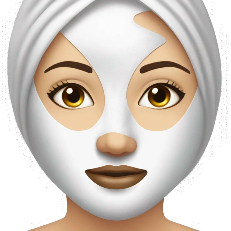 Lady with face mask spa beauty full face relaxing emoji