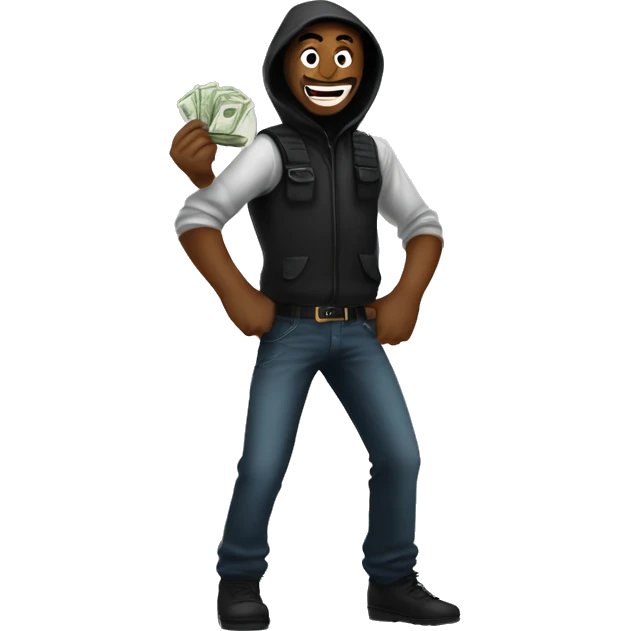 now robber is happy and he got money emoji