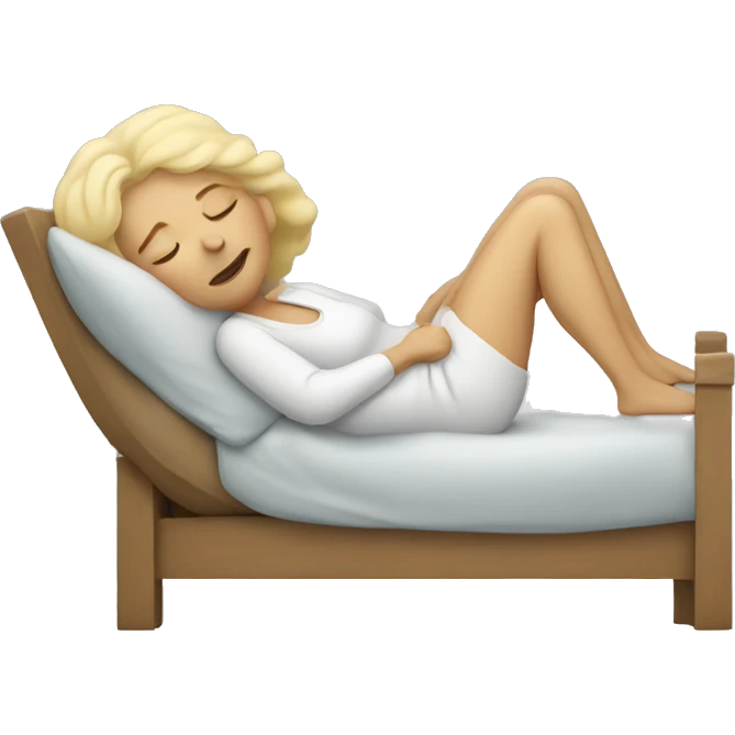Old Blonde woman sleeping  emoji