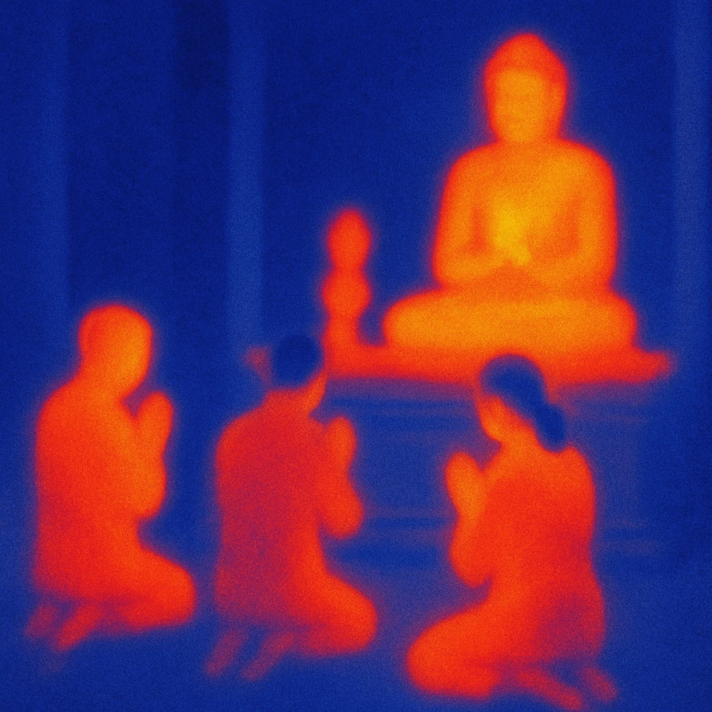 people praying in a Buddhist temple emoji