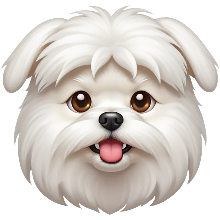 maltese dog makes stupid face emoji