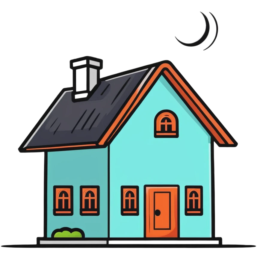 a smiling house character emoji
