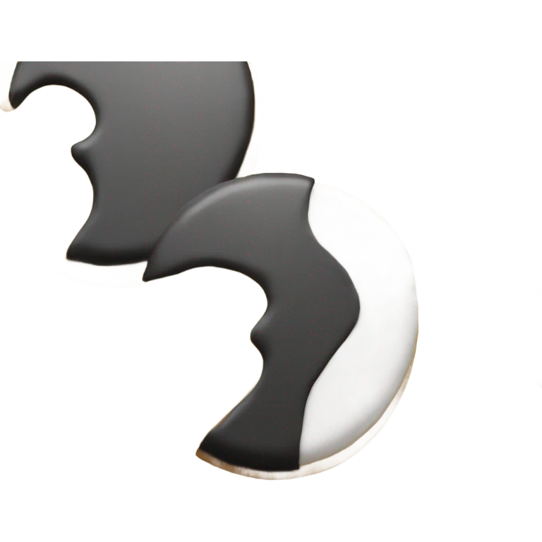 One Black and white cookie equal halves emoji