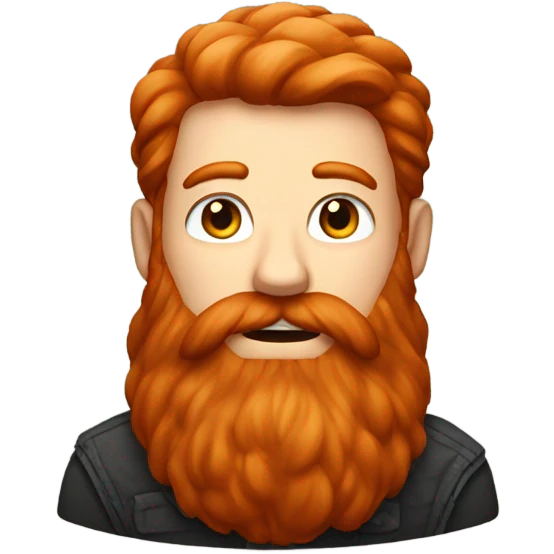 Redhead with big beard emoji