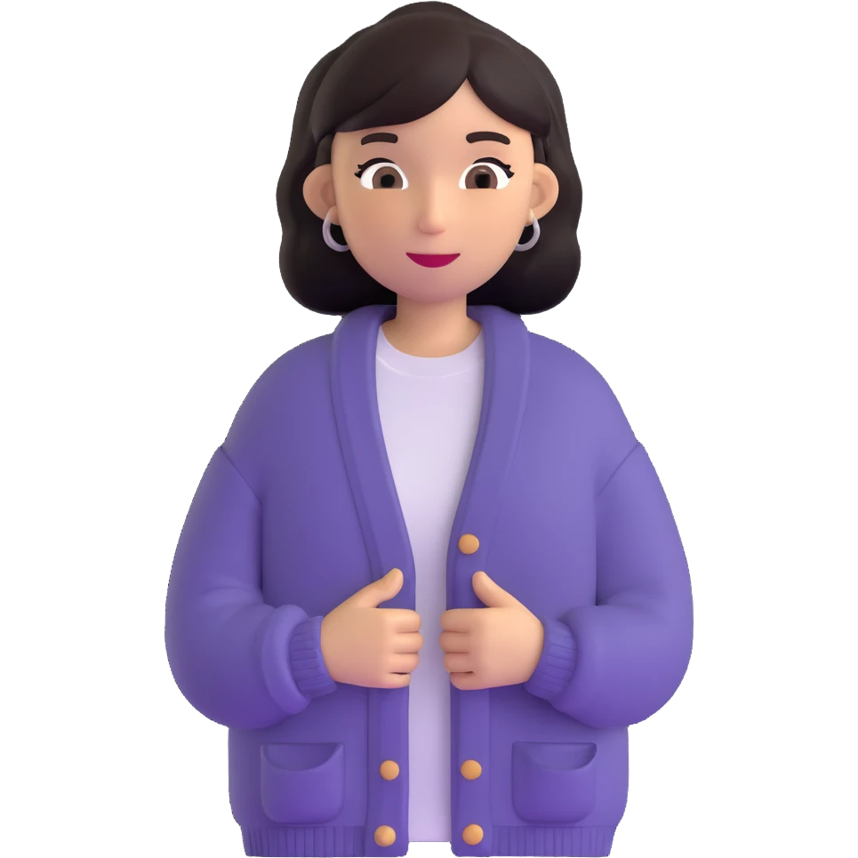 cozy cardigan sweater with indie singer vibe emoji