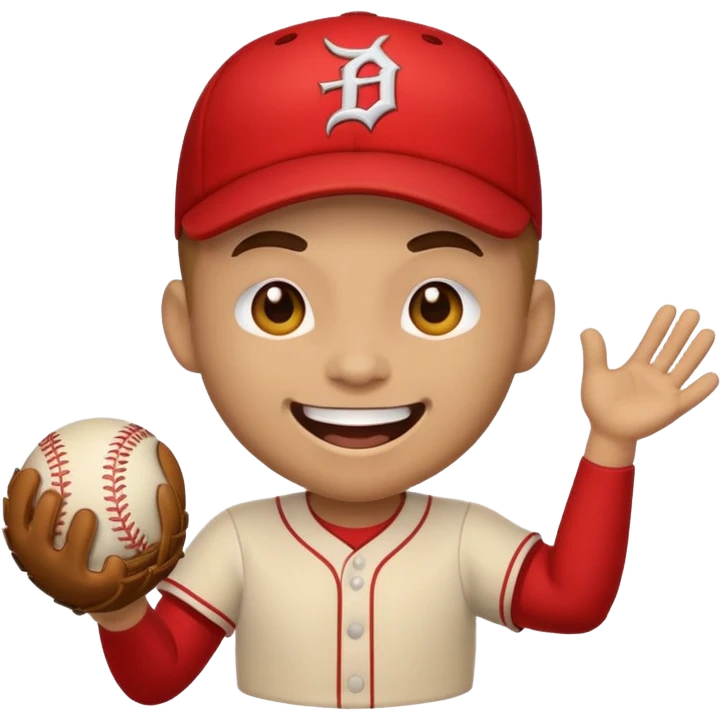 I want a emoji of a emoji with a evil smile throwing a baseball very hard emoji