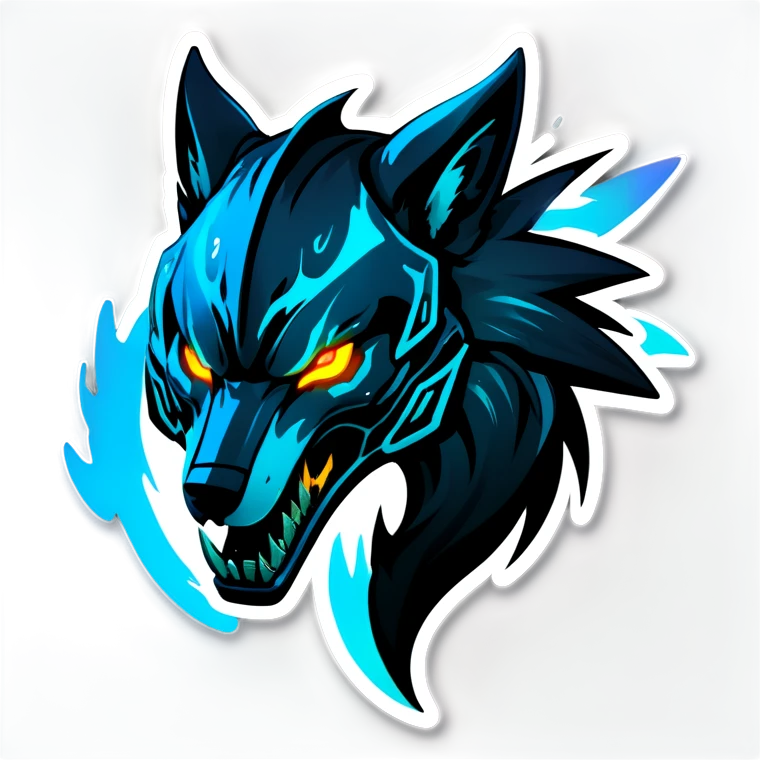 Warframe-inspired wolf Warframe with sleek biomechanical armor, a snarling wolf-like helmet, glowing eyes, and clawed gauntlets. Dark metallic colors with glowing energy lines, blending feral agility and deadly stealth.

 emoji