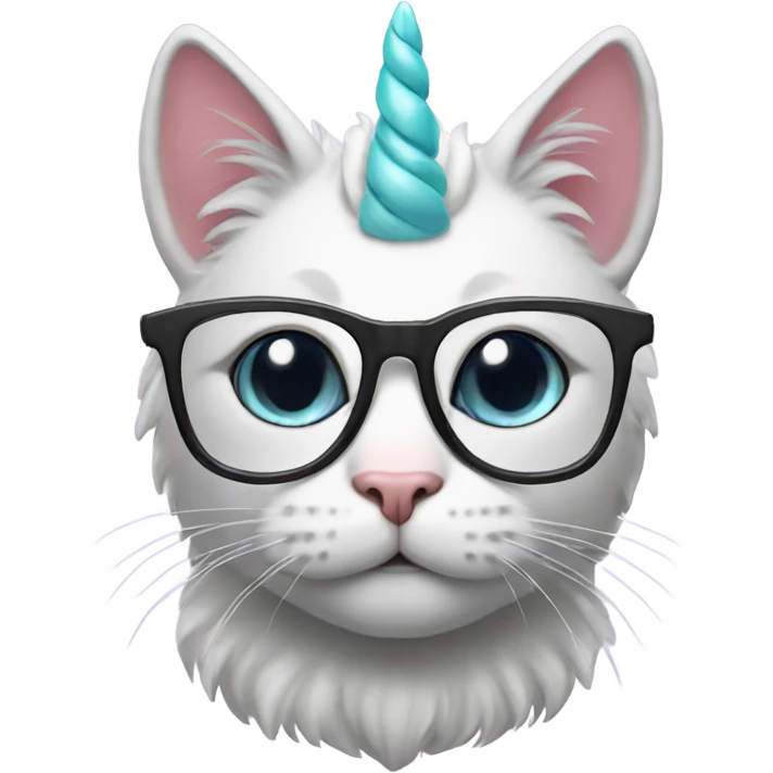 cat with unicorn and glasses emoji