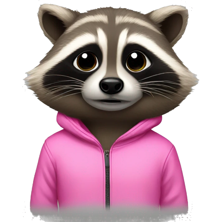 raccoon wearing pink tracksuit emoji