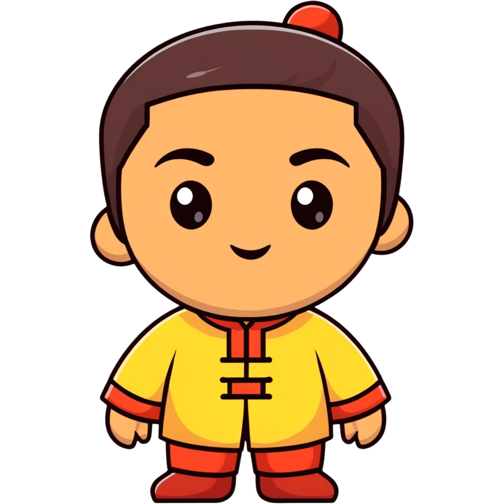 Person with Chinese appearance, darker skin tone, and narrow eyes, friendly expression emoji
