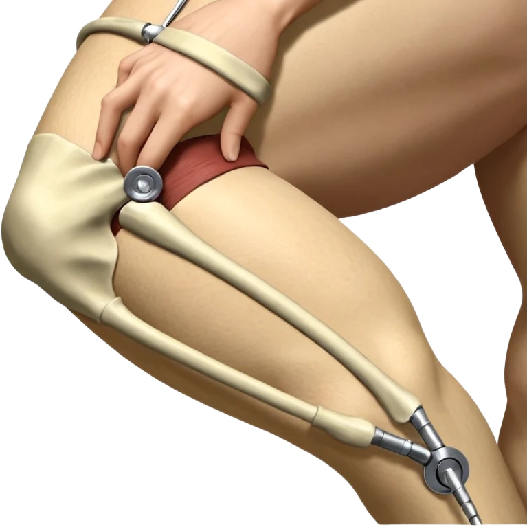 Un emojis para uso medico: Un hombro, una cadera, una rodilla, un pie, un brazo con un codo y mano, una espalda y un cuello emoji