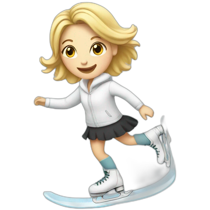 A white woman ice skating emoji