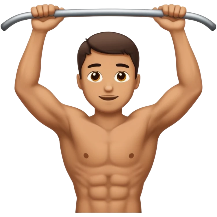 crossfit man emoji doing pull-ups strong simple emoji style emoji