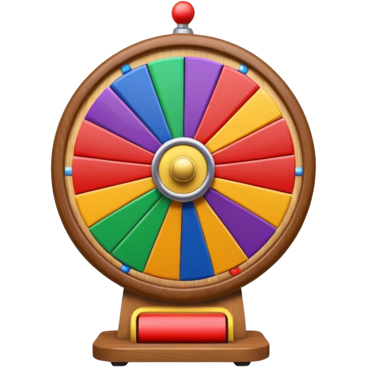 can you make me a prize wheel with the colors red, yellow, green, blue, orange, purple emoji