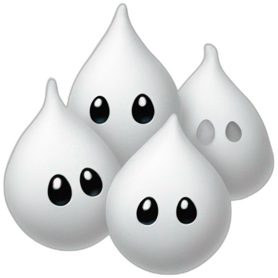 three white water droplets emoji