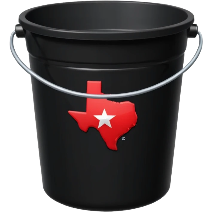 black bucket names in it with red texas on front  emoji