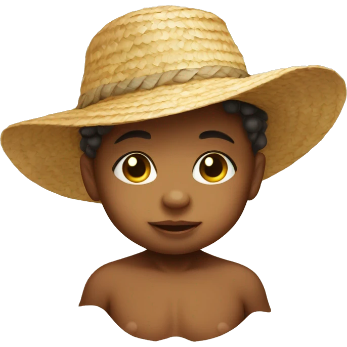 Baby with a straw hat  emoji