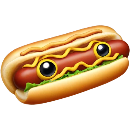 jealous hot dog with lashes emoji