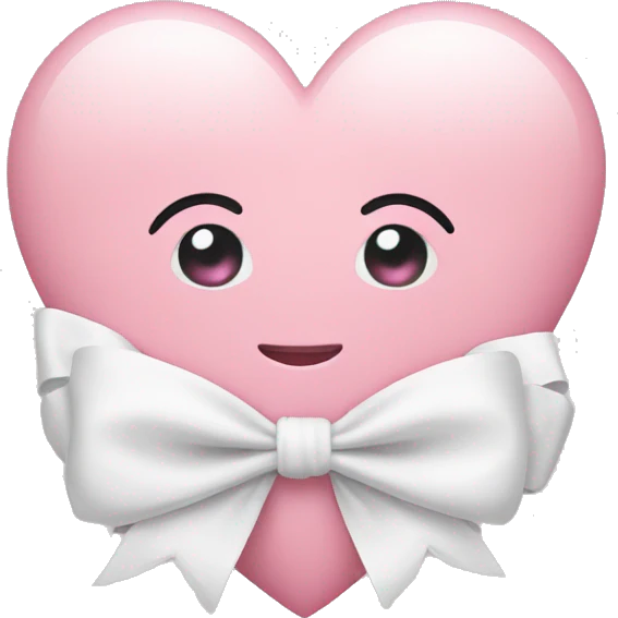baby pink heart with a white bow  emoji