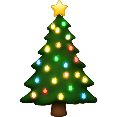 Christmas tree with lights  emoji