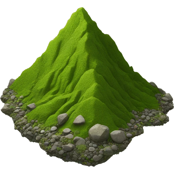 Mountain covered in moss and pebbles  emoji