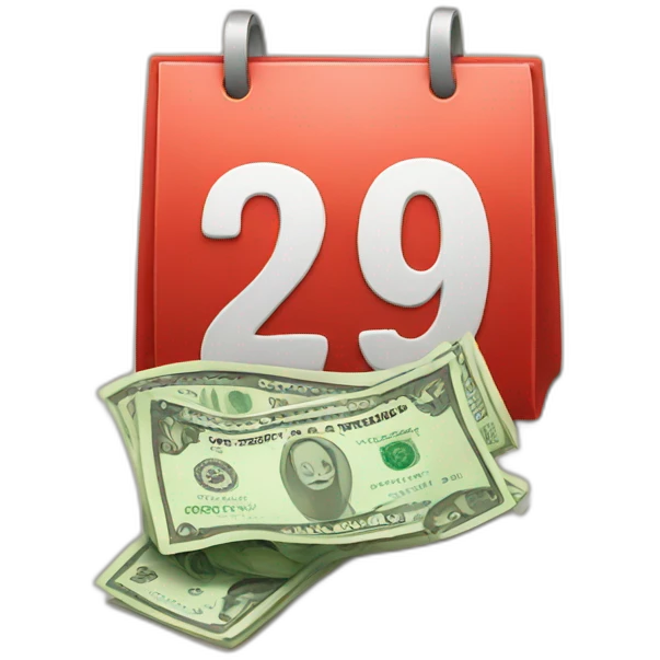 a calendar and some money emoji