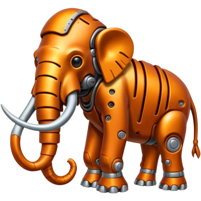 Little completely orange mammouth cyborg emoji