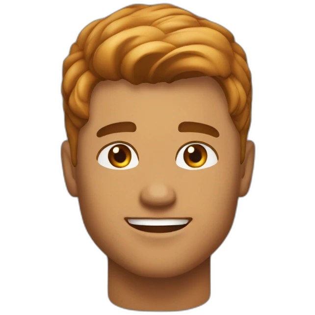 caramel brown good looking guy with light stumble and thick hair combed forward skin fade approximate 30 years old emoji