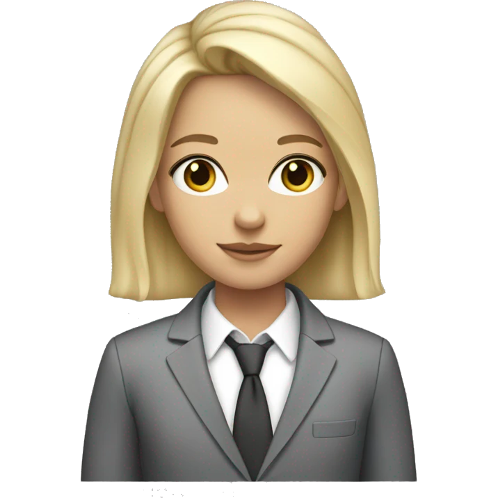 girl with blonde hair gray eyes and pieple suit emoji