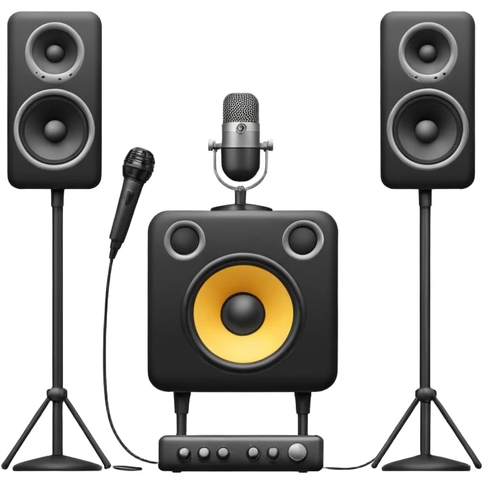 picture of studio with mic and speakers  emoji