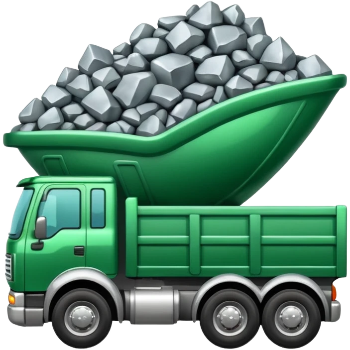 green truck with silver ore emoji