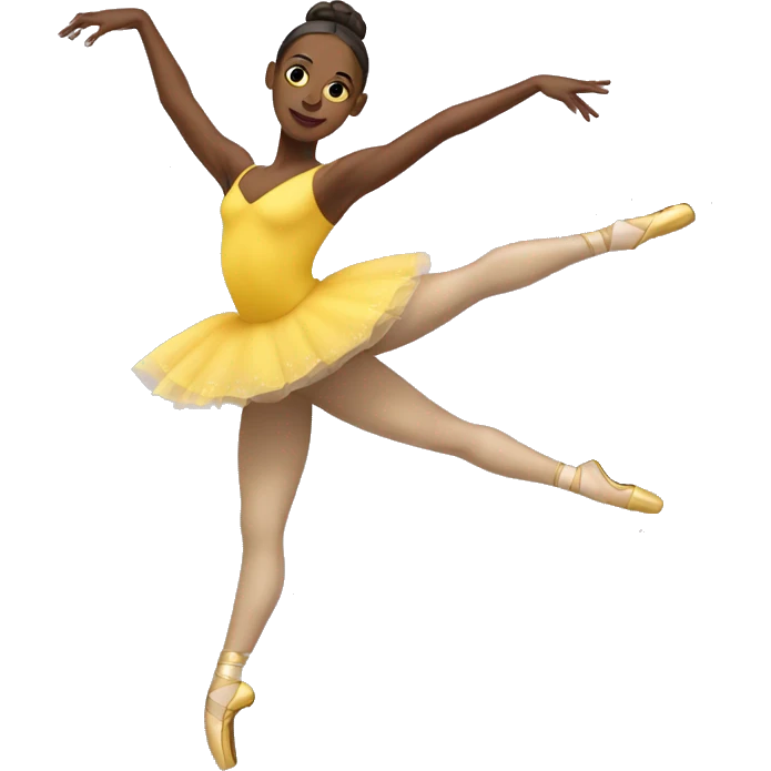 african american ballerina with yellow leotard emoji