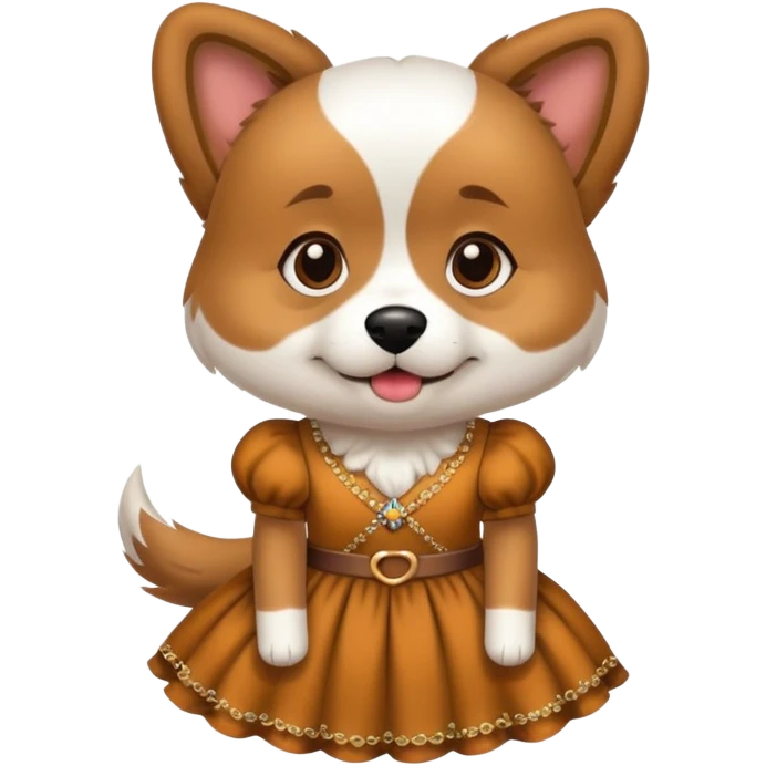 Dog wearing dress emoji