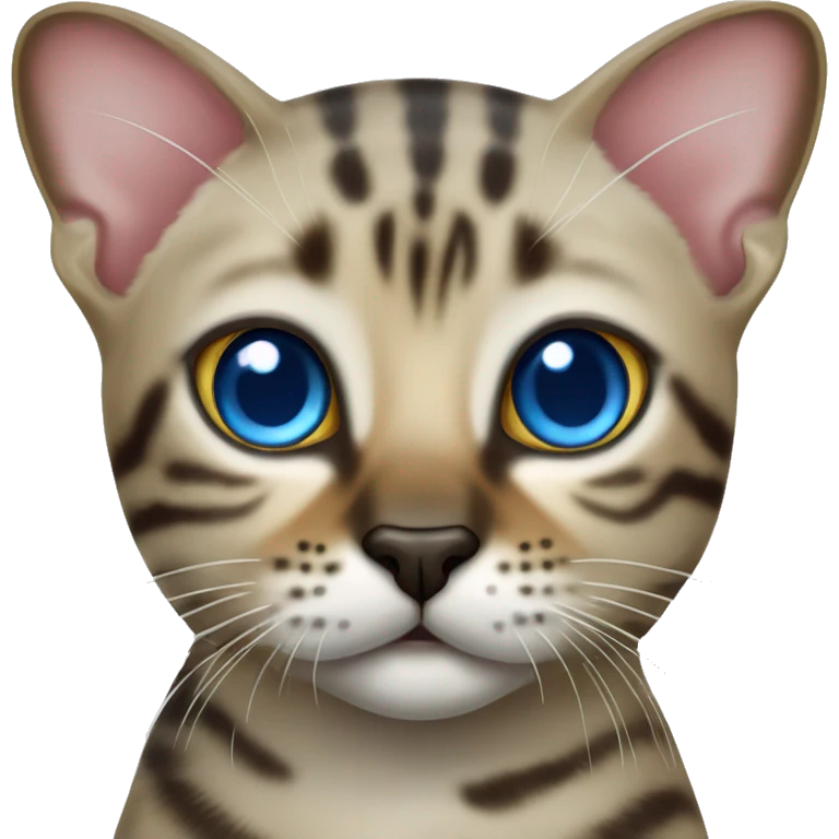 Seal Bengal cat with Blue eyes standing emoji