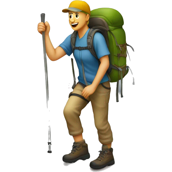 a hiker on a shallow ascent emoji