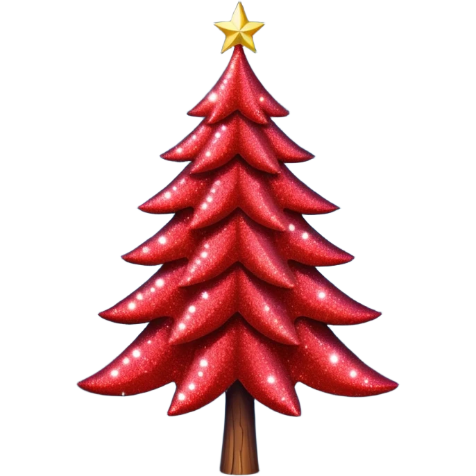 red glitter tree emoji