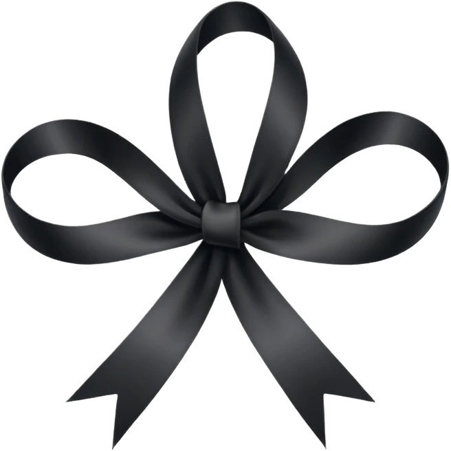 black THIN ribbon  emoji