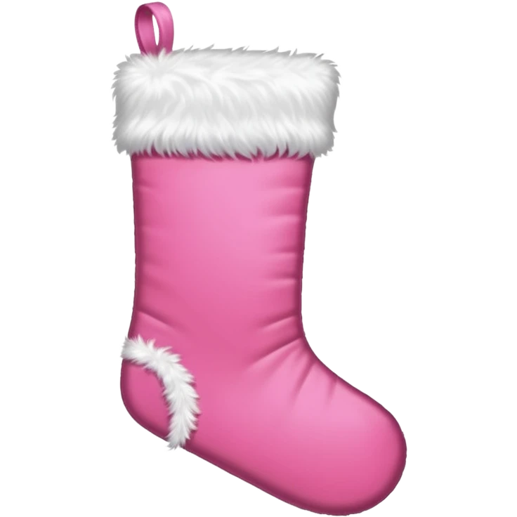 an aesthetic pink  christmas stocking emoji
