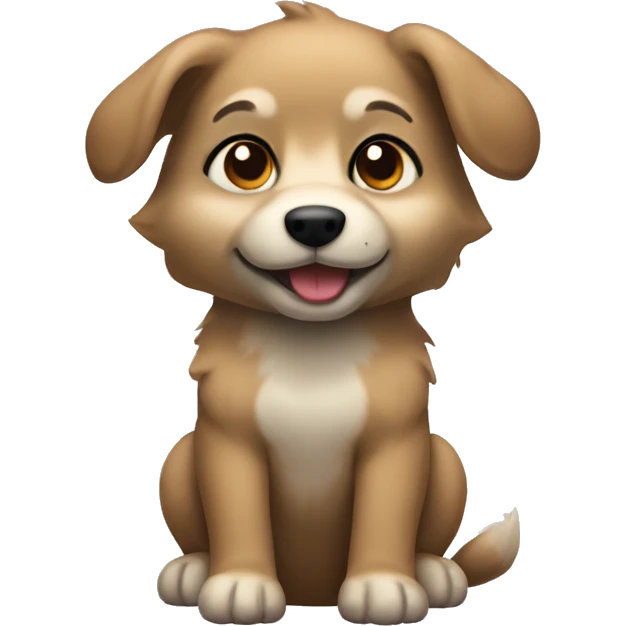 a light brown puppy-like wolf with black hair on its ears emoji