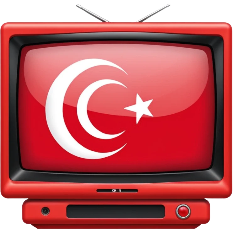 TV screen with the Turkish flag inside emoji