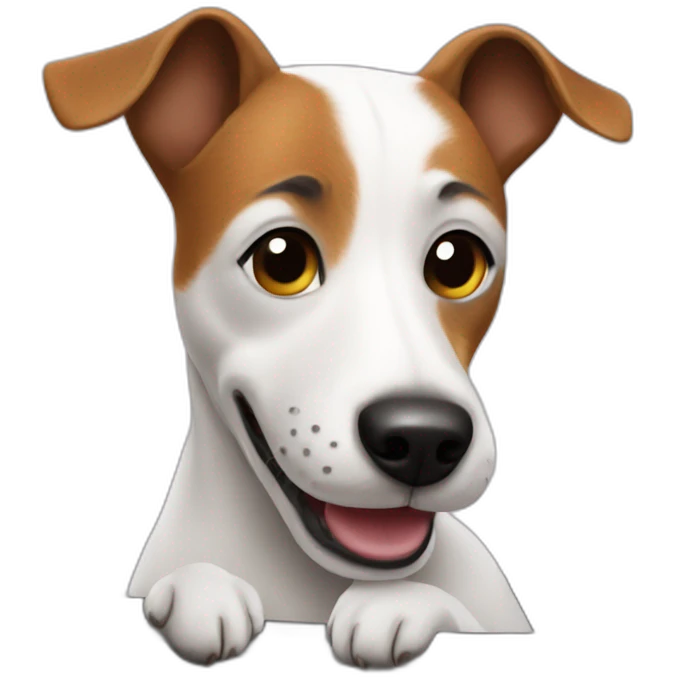 Jack Russell Dog driving emoji