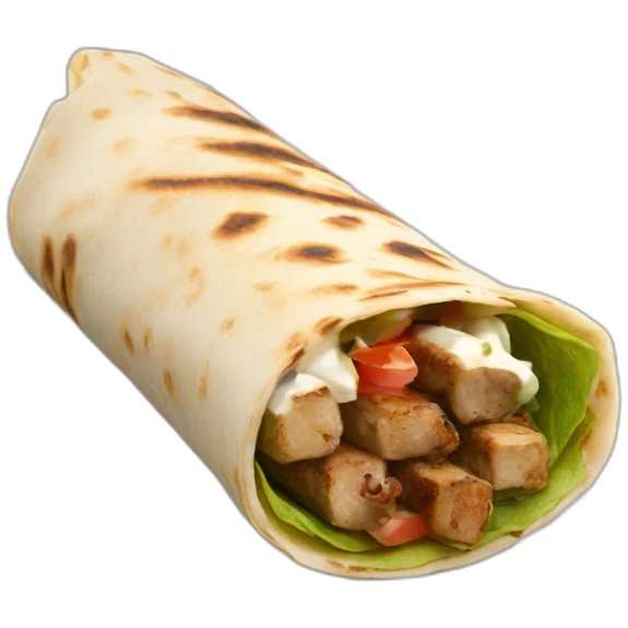 souvlaki wrap with cream emoji