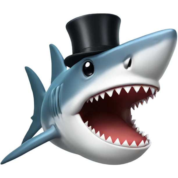 shark with tophat emoji