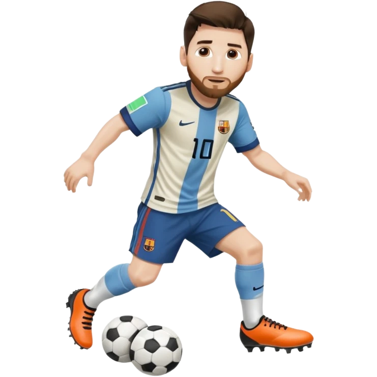 Messi arreglando  zapatos emoji