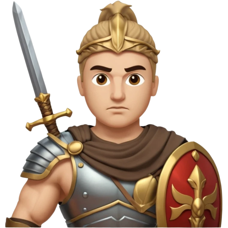 crea a un guerrero griego estoico, muy musculoso 3d emoji
