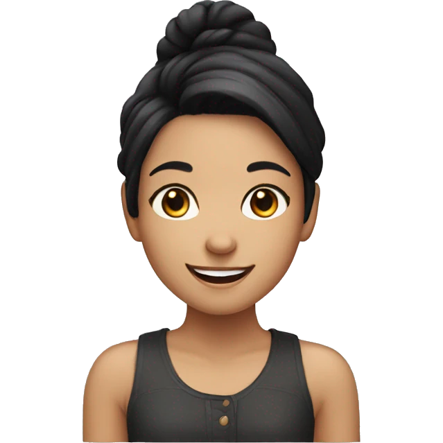 smiling girl with black hair emoji